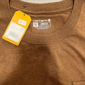 Carhartt Men's Loose Fit 3XLT Heather Brown T-Shirt